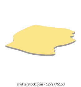 3d map of Lesotho. Silhouette of Lesotho map vector illustration