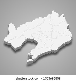 3D-Karte von Liaoning ist eine Provinz von China