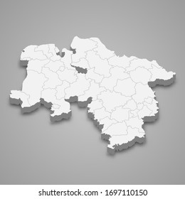 3d map of Lower Saxony is a state of Germany