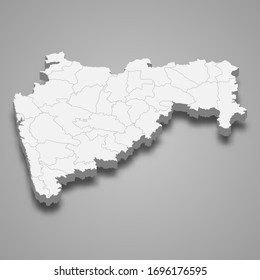 3d map of Maharashtra is a state of India