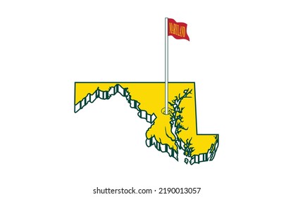 3d map of Maryland vector image