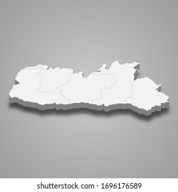 3d map of Meghalaya is a state of India