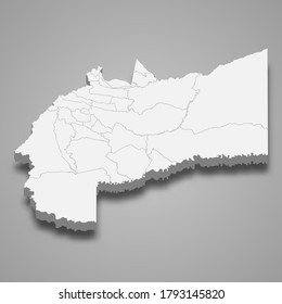 3d map of Meta is a department of Colombia, vector illustration