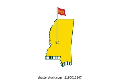 3d map of Mississippi vector image