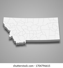 3d map of Montana is a state of United States