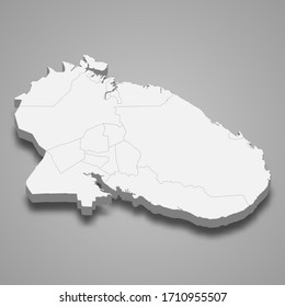 3d map of Murmansk Oblast is a region of Russia