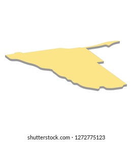 3d map of Namibia. Silhouette of Namibia map vector illustration