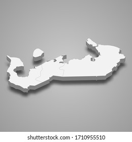 3d Karte der Nenets Autonomous Okrug ist eine Region Russlands