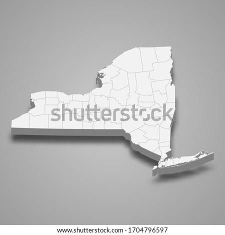3d map of New York is a state of United States