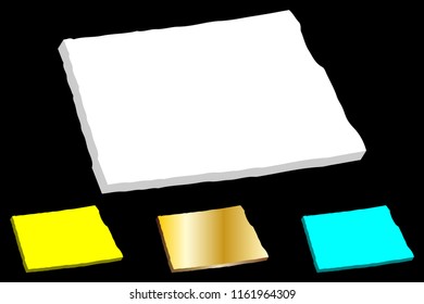 3D map of North Dakota (United States of America) - white, yellow, blue and gold - vector illustration