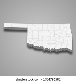 3d map of Oklahoma is a state of United States