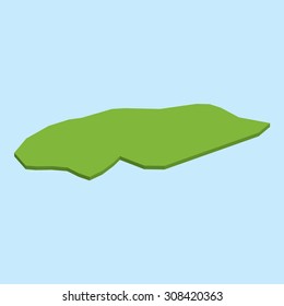 A 3D map on blue water background of Bahamas