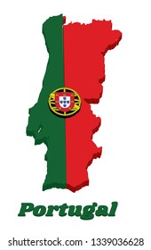 3d Map Outline Flag Portuguese 23 Stock Vector (Royalty Free ...