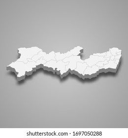 3d map of Pernambuco is a state of Brazil