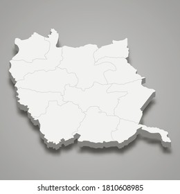 3d Karte von Phichit ist eine Provinz von Thailand. Vektorgrafik