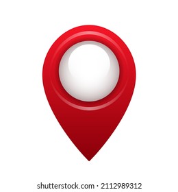 3d map pin. Map location pin. Navigation marker on the map. Vector clipart isolated on white background.