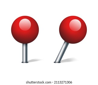 3d map pin. Map location pin. Navigation marker on the map. Vector clipart isolated on white background.