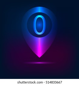 3D map point symbol. Part of vector set.
