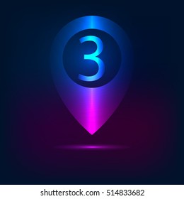 3D map point symbol. Part of vector set.