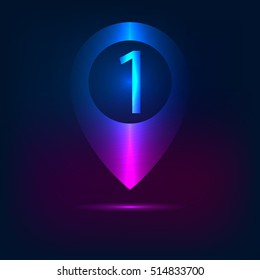 3D map point symbol. Part of vector set.