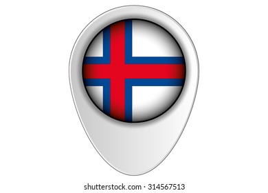 A 3D Map Pointer Flag Illustration of the country of  Faroe Islands