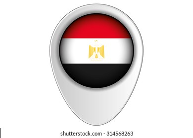 A 3D Map Pointer Flag Illustration of the country of  Egypt