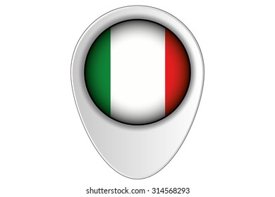 A 3D Map Pointer Flag Illustration of the country of  Italy