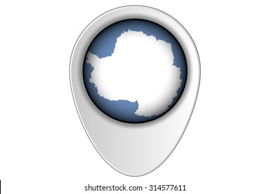 A 3D Map Pointer Flag Illustration of the country of  Antartica