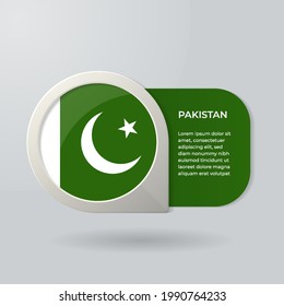 3D Map Pointer Flag Nation of Pakistan with Description Text