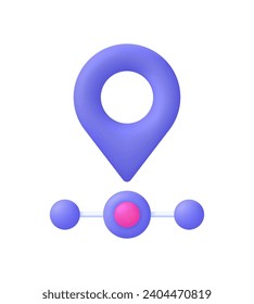3D Map pointer icon. Location pin icon. GPS navigator pointer. Locator position point. Trendy and modern vector in 3d style