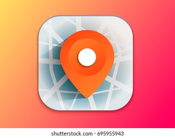 3d Map pointer icon. Map Markers. Vector illustration