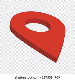 3d map pointer with icon red transparant background vector, place icon element