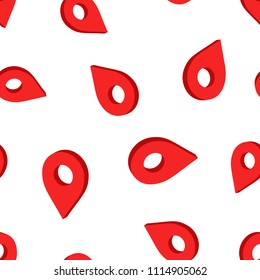 3D map pointer icon seamless pattern background. Business concept vector illustration. Gps navigation mark pointer destination symbol pattern.