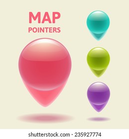 3D map pointer icon. Vector Illustration eps 10