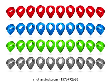 3d map pointer. Navigator symbol isolated on white background. Vector illustration.