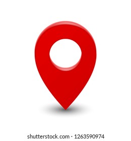 3d map pointer pin isolated on white background