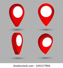 3d map pointer pin isolated