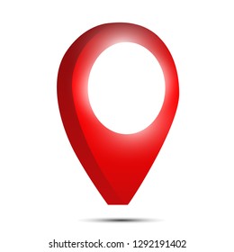 3d map pointer pin isolated on white background