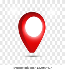 3d map pointer pin isolated on white background