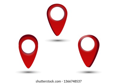 3d map pointer pin isolated on white background