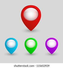 3d map pointers. web buttons set