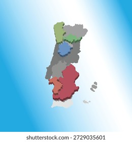 Mapa 3D das regiões vinícolas de Portugal