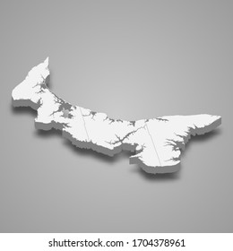 3d map of Prince Edward Island is a province of Canada