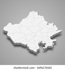 3d map of Rajasthan is a state of India