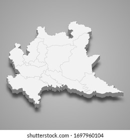 3d map of  is a region of Italy