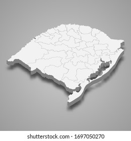 Mapa 3d de Rio Grande do Sul es un estado de Brasil