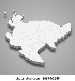 3d map of Saga is a prefecture of Japan