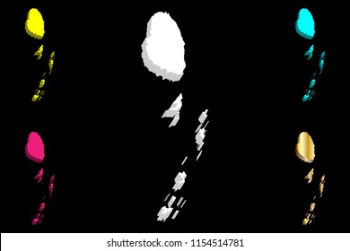 3D map of Saint Vincent and the Grenadines - white, yellow, purple, blue and gold - vector illustration