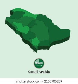 3D Map of Saudia Arabia, Vector illustration Stock Photos, Designs