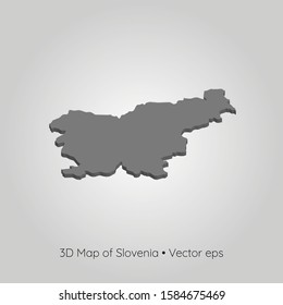 3D map of Slovenia, vector eps
